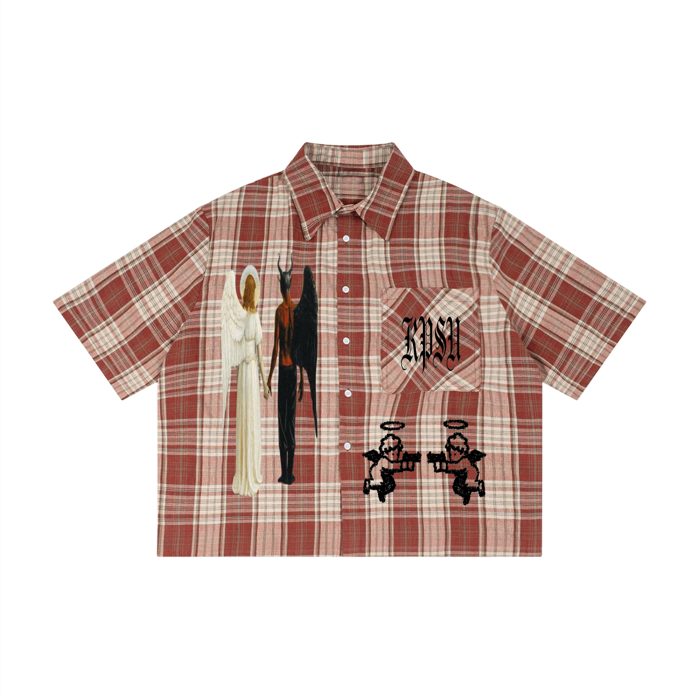 "ANGEL N DEVIL" BUTTON UP