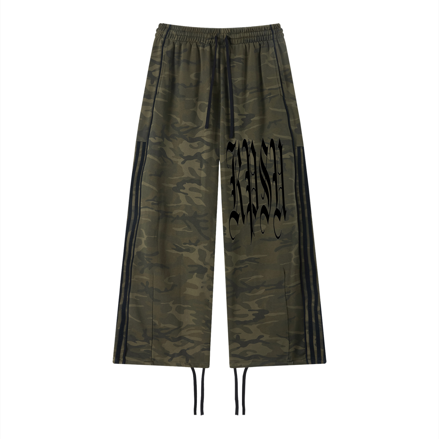 "KPSU" CAMO WIDE LEG SWEATPANTS