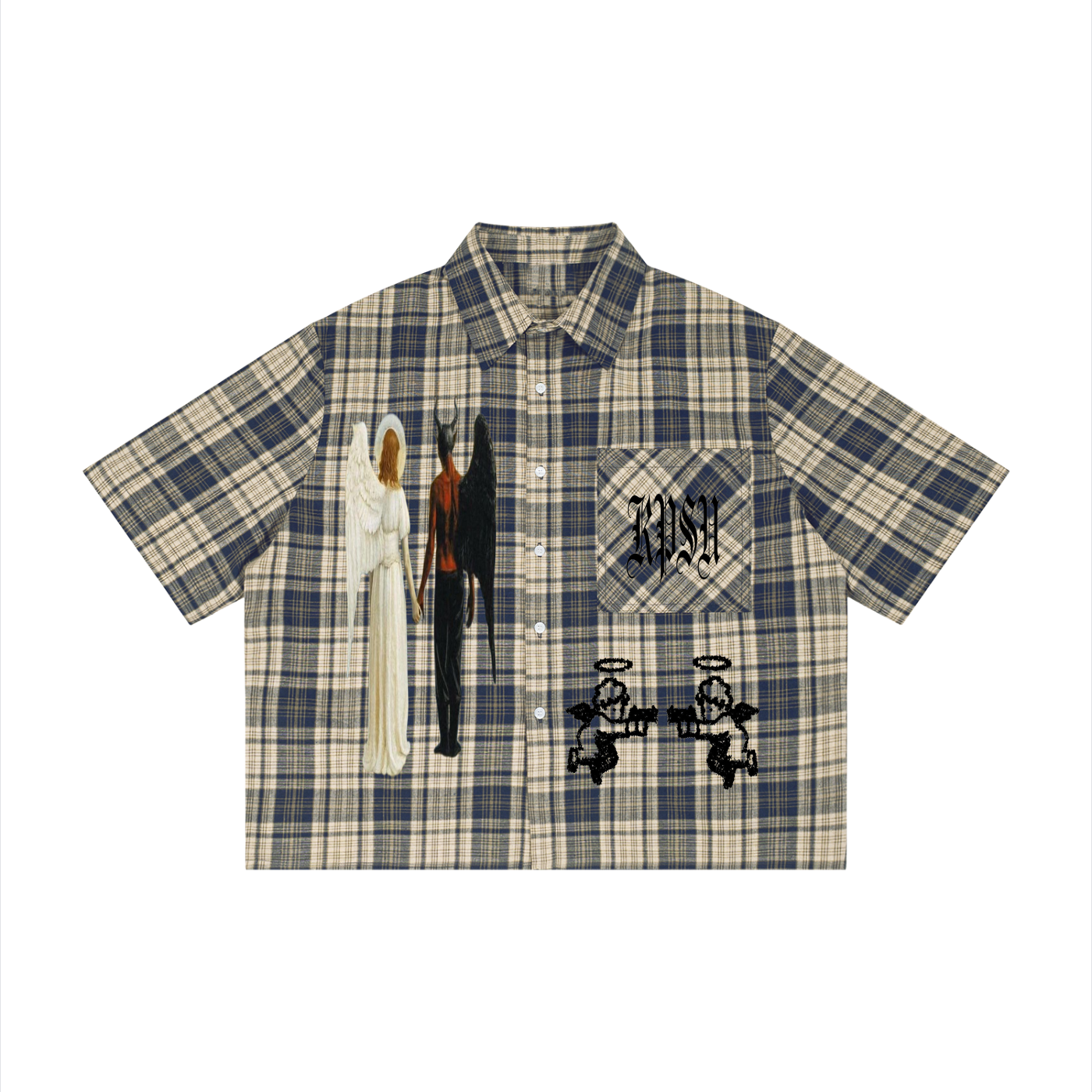 "ANGEL N DEVIL" BUTTON UP
