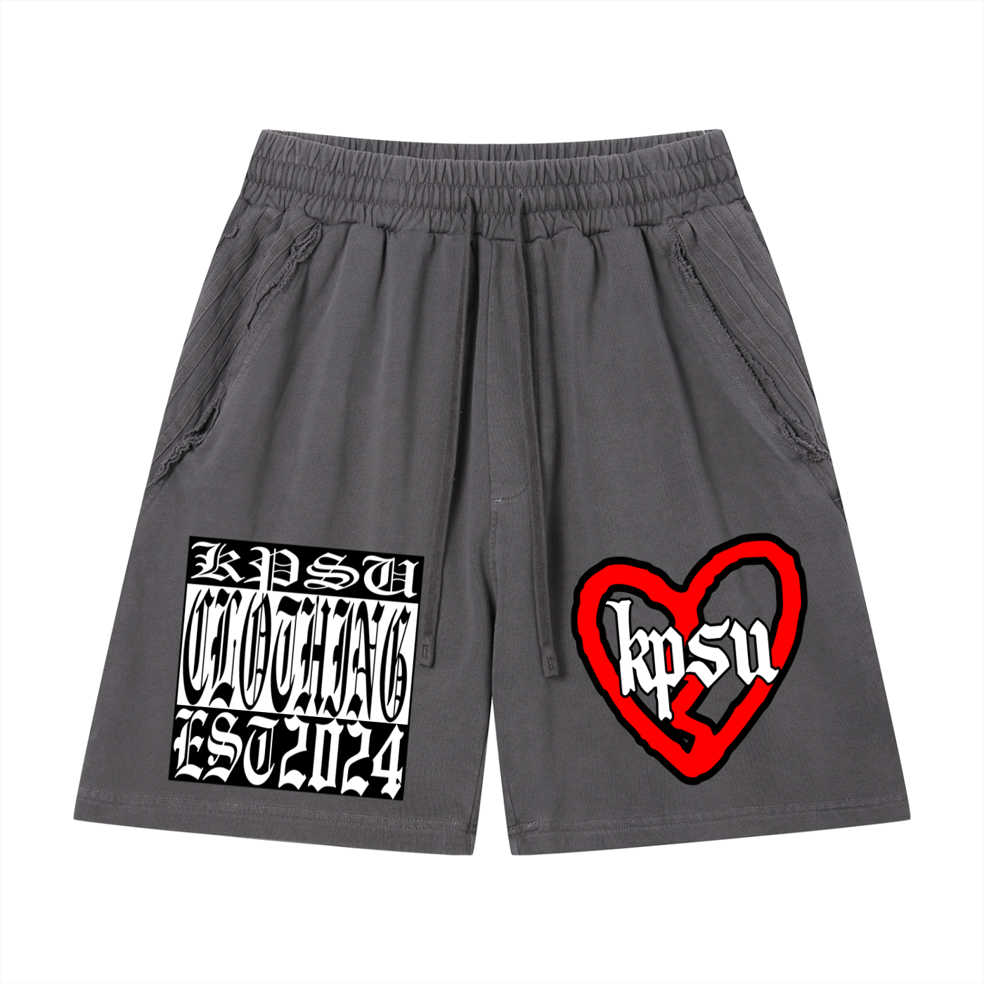 "KPSU" RAW EDGE SHORTS