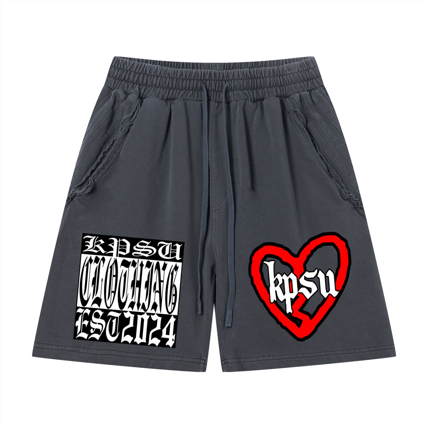 "KPSU" RAW EDGE SHORTS
