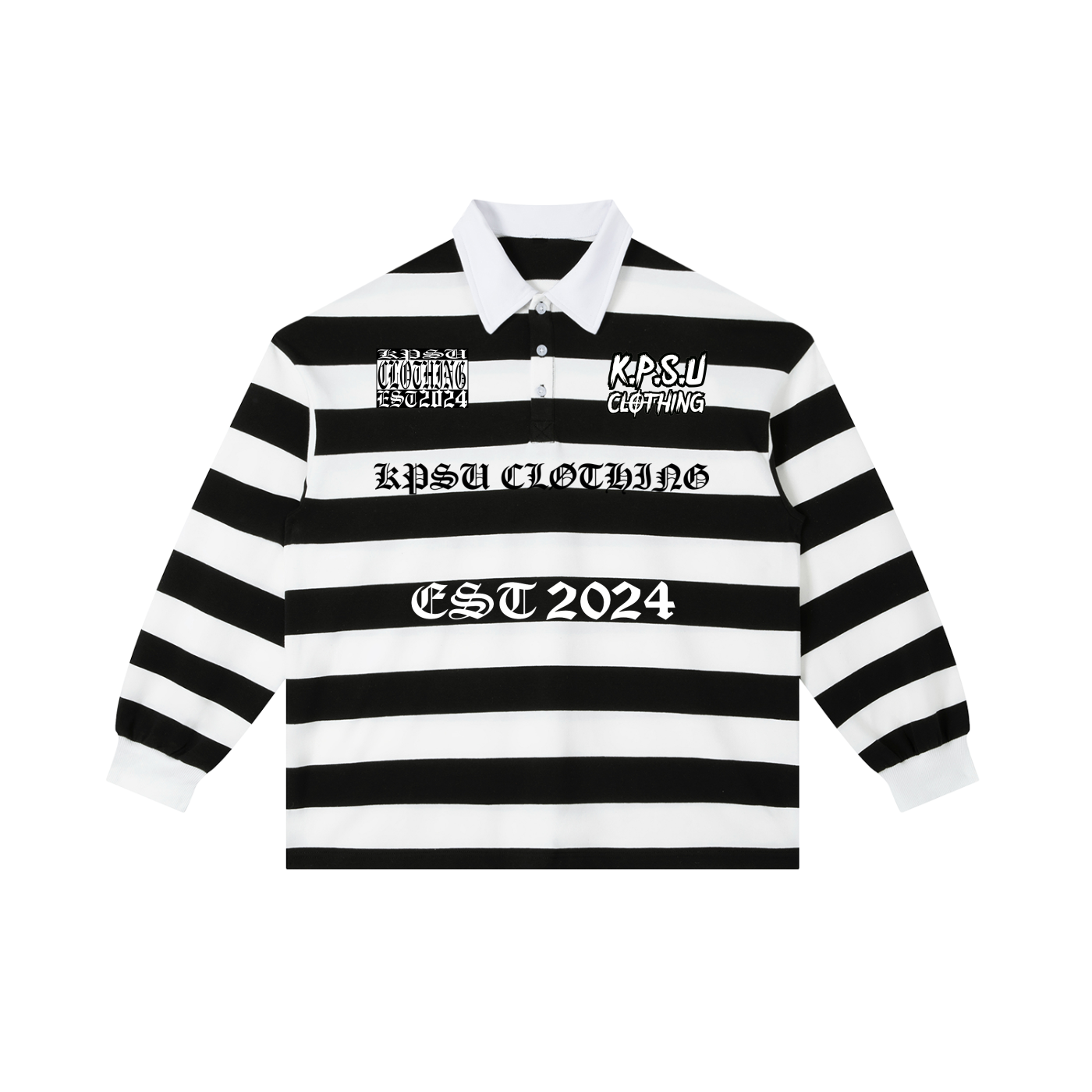 "KPSU" BLACK N WHITE POLO