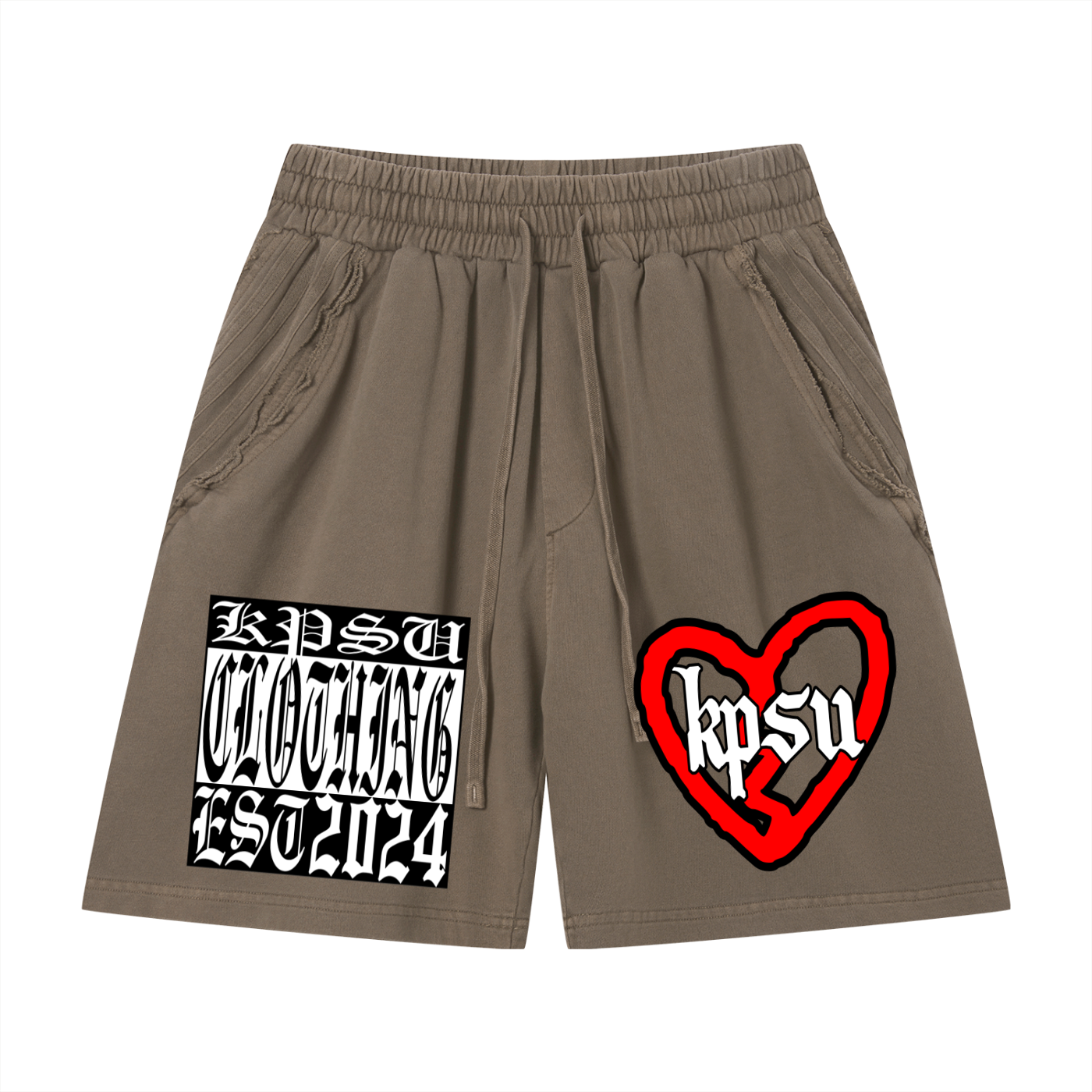 "KPSU" RAW EDGE SHORTS
